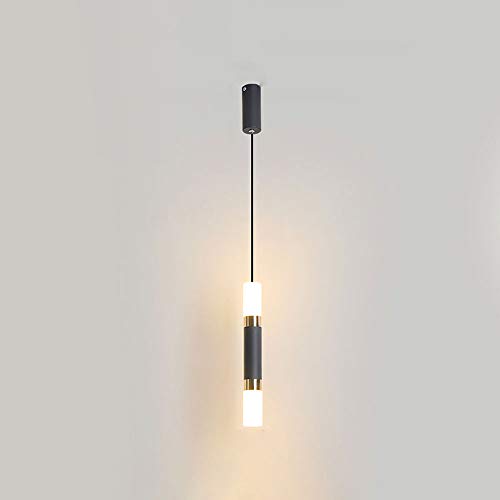 Lámpara colgante tubo cilindro negro de techo moderna para iluminación de tienda y bar 3
