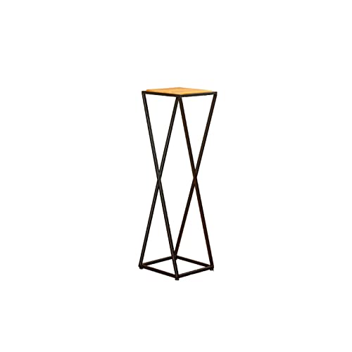 Soportes De Plantas De Madera Y De Hierro, Soporte De Exhibición De Maceta Delgada 2 Niveles De Esquina Muestra De Estante De Estilo Industrial Mesa Auxiliar De Estilo Para Balcón(Size:100CM)