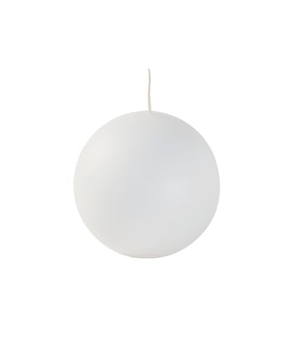 Cereria de Giorgio risthò Bougies Boule, Cire, Blanc, 10 x 10 x 10 cm, 4 unités