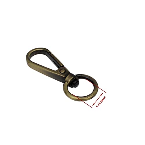 YINGHUA 50 piezas de metal bolso bolso bolso correa hombro clip cinturón gatillo hebilla llavero llavero cuero perro cadena collar cierre (color: interior 13mm canela) Cover