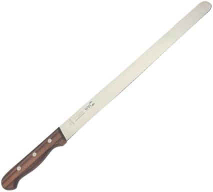 IVO Cutelarias Professional Wooden Shawarma Knife 55 cm, commercial use knife, Plain Edge Slicer Knife with Stainless Steel Blade