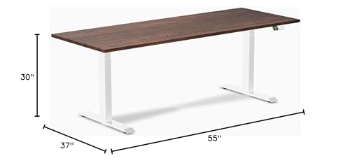 Image of Desky Electric Standing Desk, 80 x 30 inch Softwood Height Adjustable Sit Stand Desk, Dual Motor, Memory Presets, Ergonomic Workstation for Home Office - American Rustic Pine Wood Top