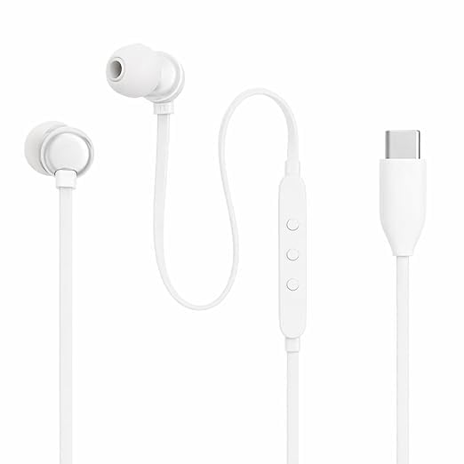 Original Type C Earphones for JBL Tune 310 C Powerful Bass Wired Earbuds HD Audio Clear Calling Microphone Black Compatible with All Type C Device (Glossy White)-image-41