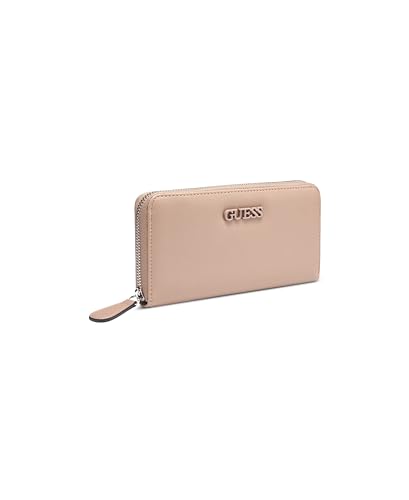 Image of Guess Women Taupe Solid Niko Medium Zip Around Wallet