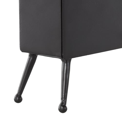 Deco 79 Metal Rectangular Clock with Tea Stained Clock Face, 10" x 3" x 8", Black by Deco 79 - Image 5