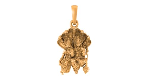 Pendentif argent plaqué or Vishnu Laxmi, le bijou mixte pour vos rituels