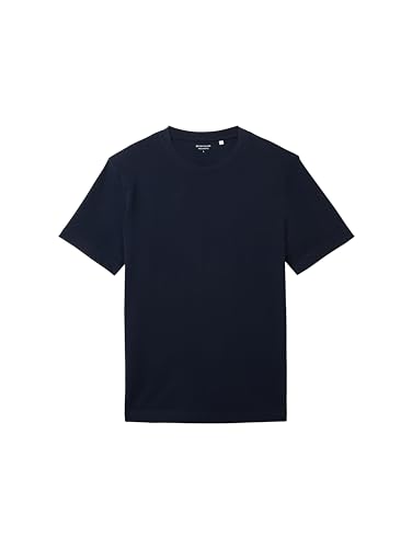 TOM TAILOR Herren Klassisches T-Shirt mit Piqué-Struktur, sky captain blue, S – Ansicht 5