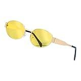 Fahoujs Gafas de sol ovaladas de moda marco de metal gafas de moda accesorios, b