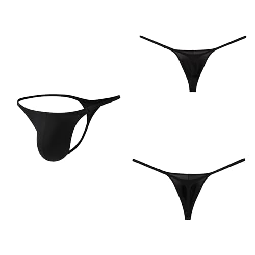 Men's G-string Sissy Thong Pouch Sexy Low Rise Panties 3 Pack2