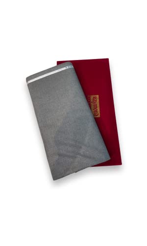 Image of Raymond Fabrics Mens Suit Fabric Box (3 Meters, All Weather, Premium Fabric, Attractive Velvet Box) (Grey)
