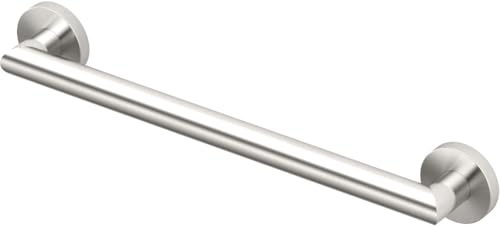 Image of Gatco 972 Glam 18 inch Grab Bar, Satin Nickel | ADA Compliant Stainless Steel Safety Grab Bar for Bathroom | Total Length 21 inch, 1.25 inch Dia.