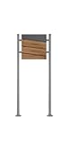 Standbriefkasten mit Zeitungsfach 37x37x11 cm Anthrazit/Holzoptik aus Stahl ML-Design, Modernes...