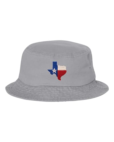 Go All Out One Size Gray Bucket Texas Flag Embroidered Cap Dad Hat