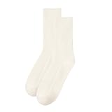 MELUSA Wool Cashmere Socks for Women, Super Soft Warm Cozy Winter Gift Crew Socks (Medium, Ivory)