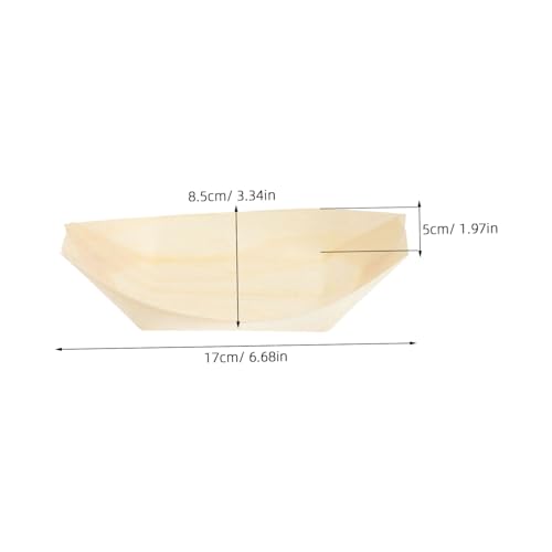 Platos desechables de sushi forma bote madera 17 cm miniatura 2