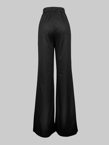 UOOZEE Women's Striped High Waist Wide Leg Pants with Pockets Loose Casual Trousers Business Work Pants4