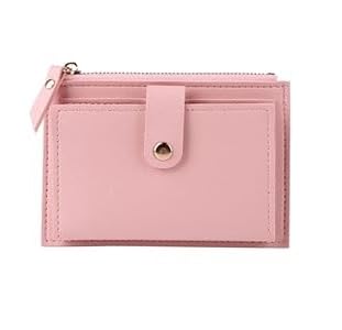 Carteira Feminina De Couro PU Mini Cor Simples Com Múltiplos Espaços