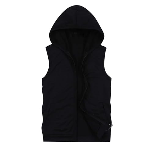 Cambkatl Men's Full Zip Tank Tops Sleeveless Summer Hoodies Sweatshirts Muscle Gym Workout Hooded Vest Tee Shirts