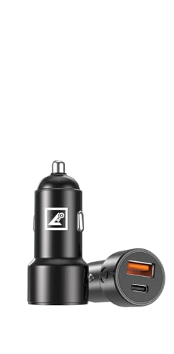 Image of ONE 7 55W Dual-Port Car Charger USB + PD Fast Charging Adapter with Cable - High-Speed Compact Metal Vehicle Charger for Phones, Tablets, GPS Devices (ON QCC-28)