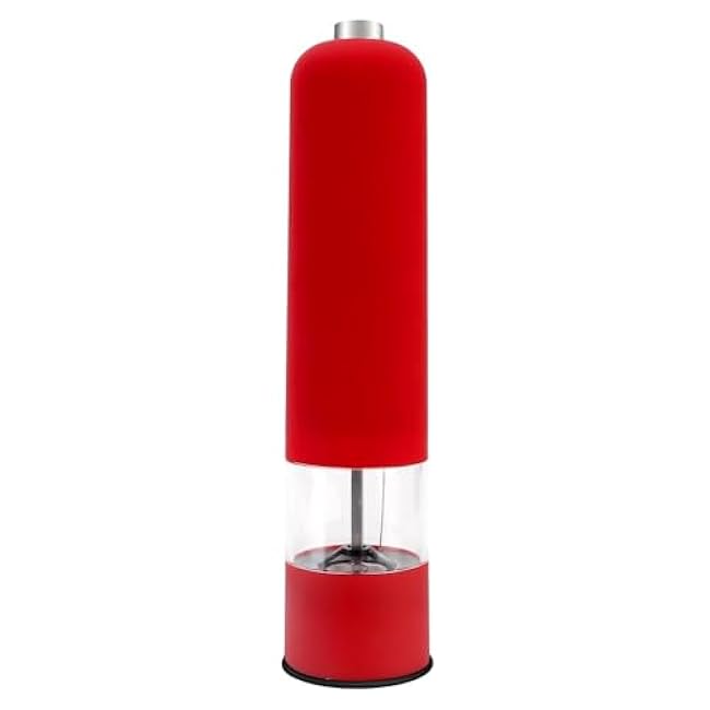 Pepper Grinder,Manual Grinder,Kitchen Tools Seasoning Bottle Electric Automatic Pepper Salt Grinder Kitchen Accessories Spice Grinder with LED Light Pepper Mill(Red)