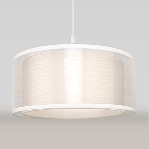 FRIDEKO HOME 2 Tier Light Shade Ceiling - Modern White Lampshade for Ceiling Lights, Bedroom Lights Ceiling Lamp Shades for Living Rooms, Hallways, and Lounges (30cm)