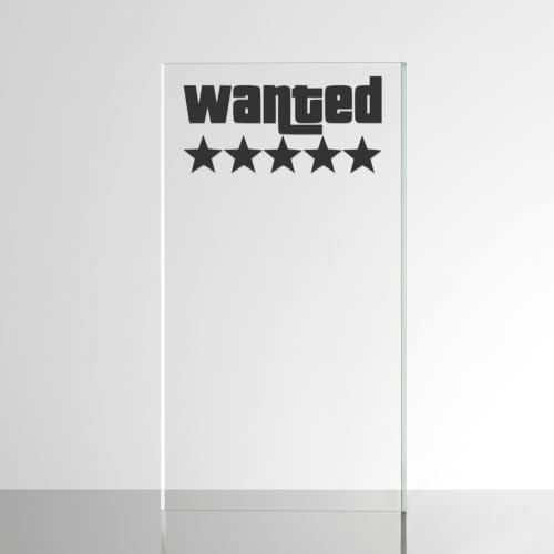 Image of Sticker for Glass & Mirrors | Minimal Vinyl Decal for Bedroom Bathroom & Cafe | Self-Adhesive Quote Aesthetic Mirror Sticker | No Mirror Included (Wanted 5 Stars, Medium, Matt Black)