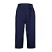 Women's Casual Pants Capris Summer Casual Capri Pants High Waisted Wide Leg Soft Knit Mid Length Workout Yoga Petite Travel (Navy, M)