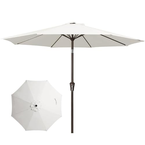 Image of JEAREY 10FT Outdoor Patio Umbrella, Market Umbrella, White