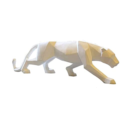 TYUXINSD personnalité Office Desktop Accueil Décoration Ornements 2 Pièces Statue Résine Handicraft Desktop Ornements Artisanat Statue léopard géométrique pour la Table de Table Décor Cover
