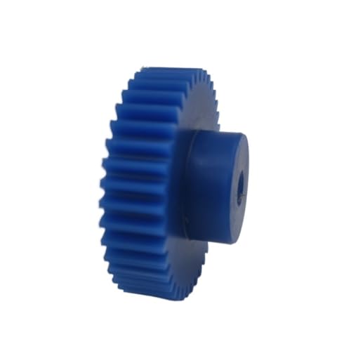 Cylindrical Drive 1pcs 10mm Inner Hole Blue Nylon Cylindrical Gear 1 Module Spur Gear with Step Straight Teeth Gear Transmission Pinion Rack Machinery(40 Teeth)