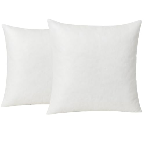 Pro Home 45 x 45 Cushion Insert Pack of 2 Soft & Fluffy 18 x 18 Cushion Pads Square Cushion Inserts 45cm x 45cm Hypoallergenic Pillow Inserts Cushion Fillers Cushion Inners for Sofa Pillows