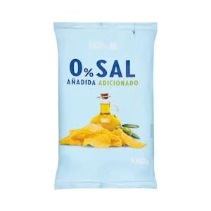 "Patatas fritas 0% sal añadida Hacendado Paquete 130 g Pack 2"