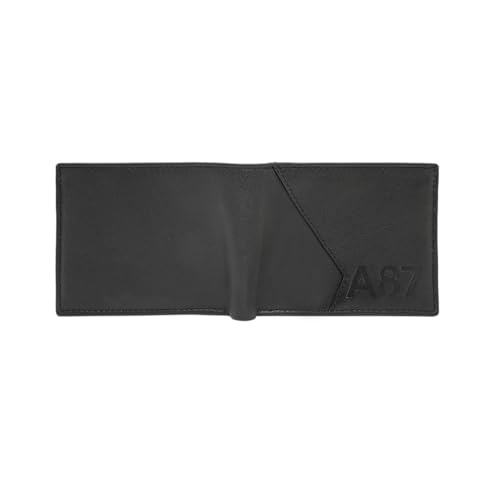 Image of Aeropostale Men's Global Coin Wallet PORUS - Black | Durable Leather | Compact Design & Coin Pocket | Ideal for Gifting
