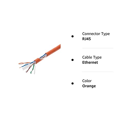 Cables Direct Online 1000Ft Cat6 Solid Cable 550Mhz Ethernet Lan Utp 23Awg Rj45 Network Wire Bulk (Orange) #TOP5