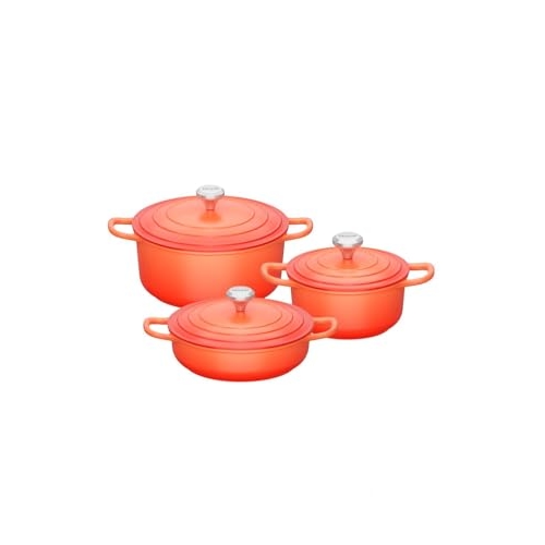 MENOR VALOR DO ANO!Conjunto 3 Caçarolas com Indução Amalfi Arancia