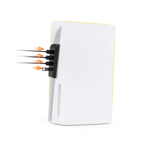 OUNONA USB Hub de Puertos USB Consola Extensión de Alta Velocidad con Adhesivo Transparente Compatible con PC y Portátiles Adaptador Práctico y Duradero