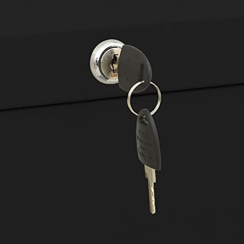 Armadietto portadocumenti in metallo nero con serratura 90 x 46 x 164 cm per ufficio e casa Sto Solut con Ders sicuri per forniture di documenti e risparmio di spazio efficiente nizat