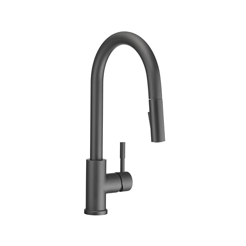 Image of Dura Faucet DF-MK530SLK-MB RV Pull-Down Kitchen Faucet (Matte Black) | Single handle pull-down kitchen faucet for RV and camper galleys. Matte Black finish. Easy DIY install.