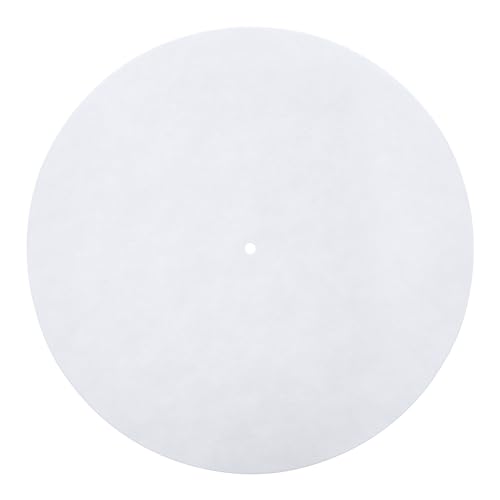 ERINGOGO Turntable Platter Mat White Static Wool Mat for Record Players Vibration Design Compatible with All Turntables Durable and High Performance for Enhanced Sound