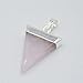 HONGYAN Couleur Argent Plaqué Simple Triangle géométrique Pendentifs européens et américains Femmes Naturelles Quartz Améthystes Charms Pendentif en Pierre (Metal Color : Pink Crystal)
