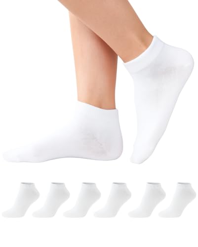 Image of Yuneek minmum Unisex Kids Ankle Length Cotton Socks | School Sock For Boys & Girls Pack of 6