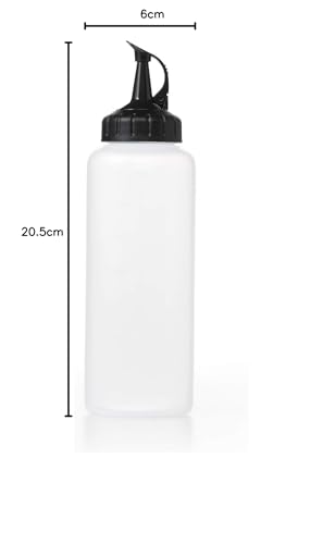 OXO Good Grips Chef’s Squeeze Bottle – Medium – Precision Pouring for Oil, Dressings & Condiments – Interchangeable Lids – Attached Cap for One-Handed Use – Measurement Markings - Image 6
