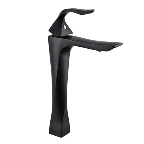 Grifo mezclador negro mate LWX de diseño vanguardista para lavabos sobre encimera
