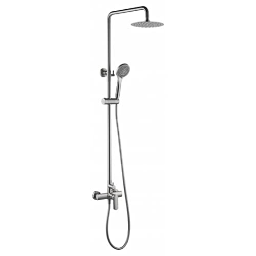 IMEX Einhebel-Duschgarnitur Serie URAL – Mit Ausziehbarer Duschstange, Handbrause & Brauseschlauch – Verchromt