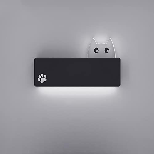 Lámpara de cabecera para el pasillo y dormitorio infantil con luces de lavado LED de gato