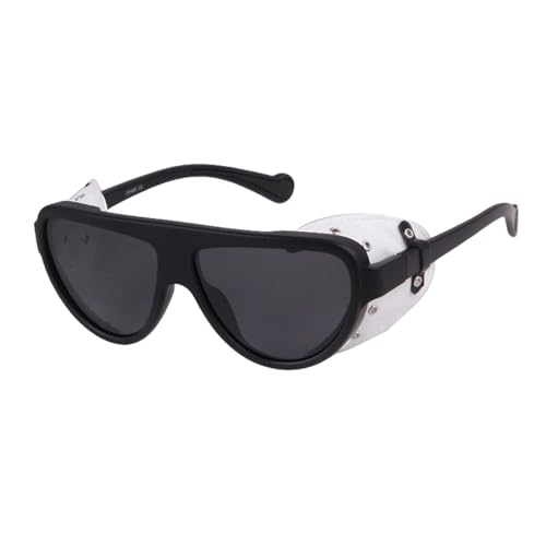 Lunettes steampunk UV400 à œillères cuir bloquant les reflets latéraux pour une vision nette