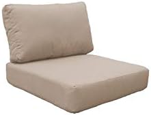 TK Classics Covers for Low-Back Chair Cushions 6 inches Thick in Wheat (Cushions Not Included)