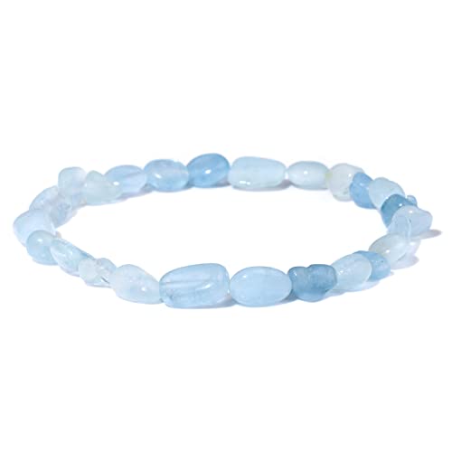 Bracelet en pierre naturelle d'aquamarine pour illuminer vos tenues d'été et de bureau