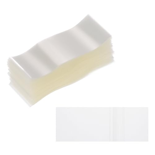 PATIKIL 75x28mm PVC Perforated Shrink Bands, 1000Pcs 0.05 mm/2 Mil Thickened Heat Shrink Seal Wrap Fit for 1.5