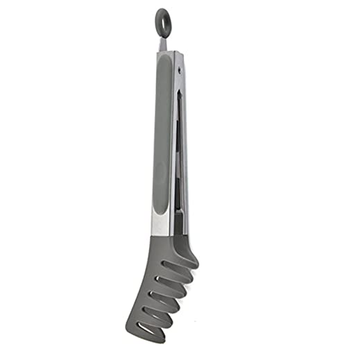 Pinzas de cocina para alimentos, pinzas de silicona para servir pasta, cuchara para servir espaguetis, herramientas de cocina funcionales, 10 pulgadas, puntas de silicona resistentes al calor,